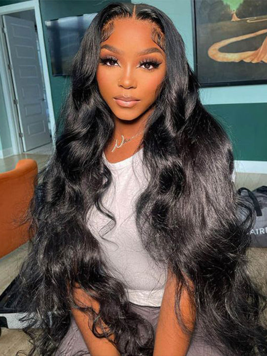 38 40 Inches Long Wig Pre Plucked 13x4 Transparent Lace Frontal Wig Glueless Wigs