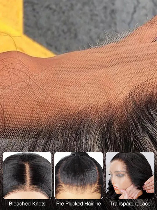 Kisslove Hair Bleached Knots 360 Lace Wigs Pre Plucked Loose Deep Wave Invisi-Drawstring Wigs