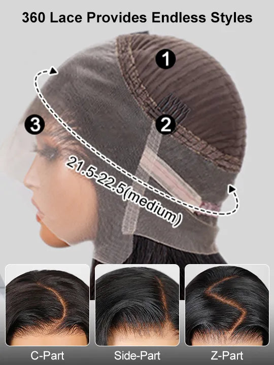 Kisslove Pre Plucked Yaki Body Wave Wig Snug Fit Invisi-Drawstring 360 Lace Wig with Newborn Hairline