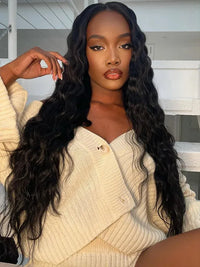 Kisslove Hair Bleached Knots 360 Lace Wigs Pre Plucked Loose Deep Wave Invisi-Drawstring Wigs