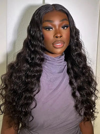 Kisslove Hair Bleached Knots 360 Lace Wigs Pre Plucked Loose Deep Wave Invisi-Drawstring Wigs