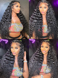 Kisslove Hair Bleached Knots 360 Lace Wigs Pre Plucked Loose Deep Wave Invisi-Drawstring Wigs