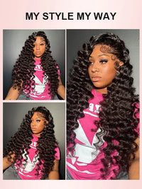 Kisslove Hair Bleached Knots 360 Lace Wigs Pre Plucked Loose Deep Wave Invisi-Drawstring Wigs