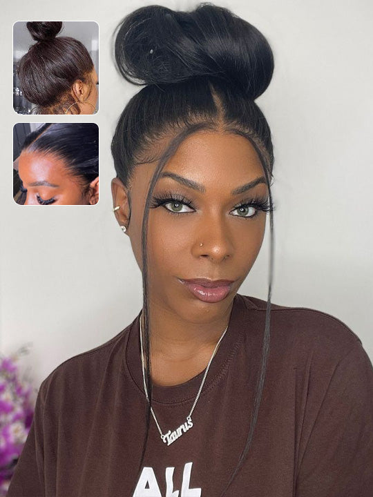 Kisslove Beginner Friendly Snug Fit 360 Lace Frontal Wig Bone Straight Hair Wigs With Invisi-Drawstring