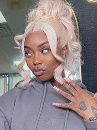 Kisslove 360 Lace Frontal Wig #60 Platinum Ash Blonde White Color Wig With Snug Fit Invisi Drawstring Cap