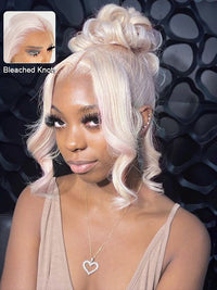 Kisslove 360 Lace Frontal Wig #60 Platinum Ash Blonde White Color Wig With Snug Fit Invisi Drawstring Cap