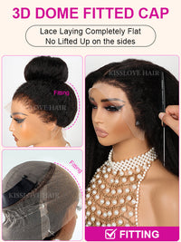 Kisslove Light Yaki Straight Hair Invisi-Drawstring 360 Lace Wig Pre-Everything Glueless Wigs