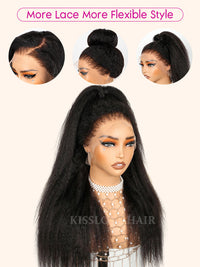 Kisslove Light Yaki Straight Hair Invisi-Drawstring 360 Lace Wig Pre-Everything Glueless Wigs