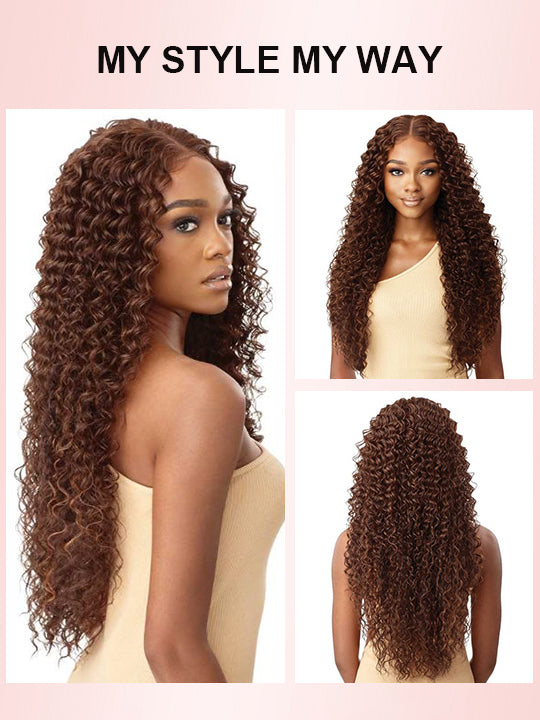 #4 Chocolate Brown Wig Deep Wave 4x4 13x4 Lace Front Human Hair Wigs