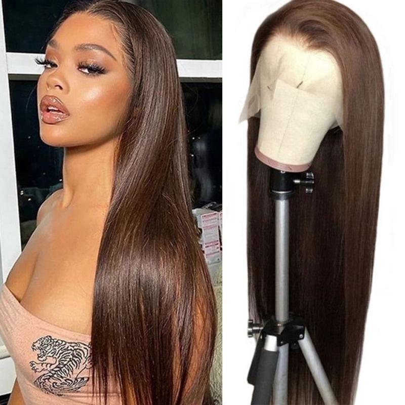 Kisslove Pre-Everything Chocolate Brown Wig 360 Lace Wig Straight Human Hair Wigs