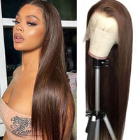 Kisslove Pre-Everything Chocolate Brown Wig 360 Lace Wig Straight Human Hair Wigs