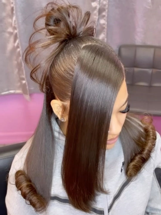 Kisslove Pre-Everything Chocolate Brown Wig 360 Lace Wig Straight Human Hair Wigs