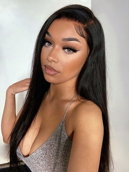 Double Drawn 6*6 Lace Closure Wig 14A Brazilian Straight Hair Lace Wigs For Women