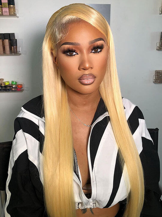 613 Honey Blonde Wig 13x4 HD Lace Front Human Hair Wigs Brazilian Straight Hair
