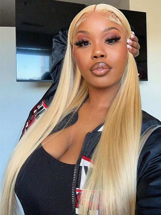 613 Honey Blonde Wig 13x4 HD Lace Front Human Hair Wigs Brazilian Straight Hair