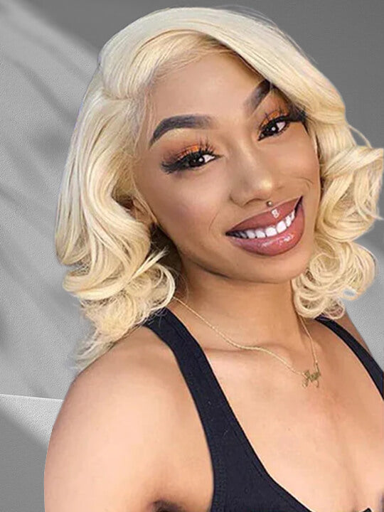 613 Blonde 13x6 Lace Frontal Wig Glueless Bone Straight / 3D Body Wave / Deep Wave Pull Go Drawstring Wig