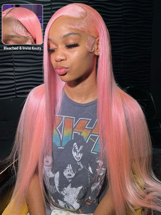 Blonde Wig Barbie Pink/Purple/Silver Grey Straight Hair 13x4 Lace Front Wig Colored Wigs