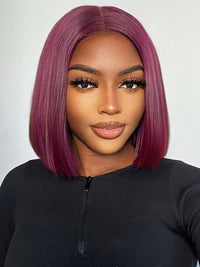 99J Burgundy Straight Bob Wig 13x4 13x6 Transparent Lace Human Hair Wigs