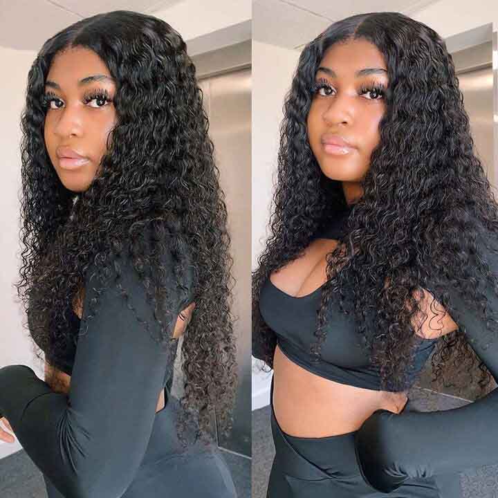 Kinky Curly Hair 13x4 Lace Frontal Wig Pre Plucked Natural Hairline Curly Hairstyles