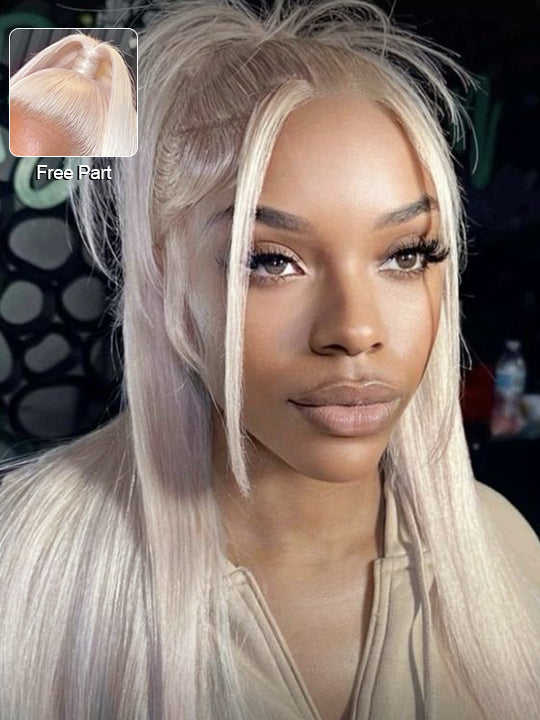 13x6 HD Lace Wigs White Blonde Hair Bone Straight Human Hair Wigs