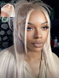 13x6 HD Lace Wigs White Blonde Hair Bone Straight Human Hair Wigs