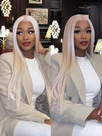 13x6 HD Lace Wigs White Blonde Hair Bone Straight Human Hair Wigs