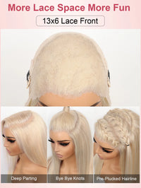 Bone Straight Ash Blonde Wig 13x4 13x6 HD Transparent Lace Human Hair Wigs