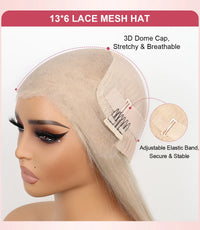 Bone Straight Ash Blonde Wig 13x4 13x6 HD Transparent Lace Human Hair Wigs
