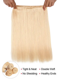 Ash Blonde Bundles With 5x5 13x4 Lace Frontal Closure Straight Human Hair