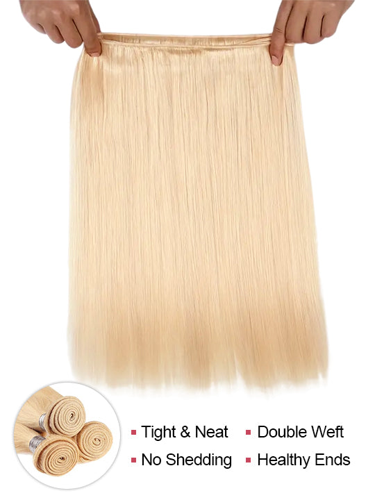 Ash Blonde Bundles With 5x5 13x4 Lace Frontal Closure Body Wave Human Hair