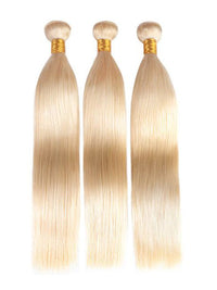 Ash Blonde Bundles With 5x5 13x4 Lace Frontal Closure Straight Human Hair