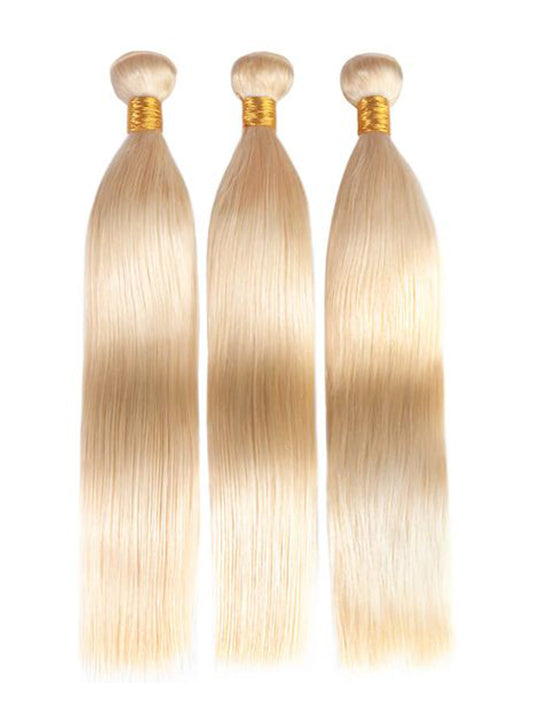 Ash Blonde Bundles With 5x5 13x4 Lace Frontal Closure Straight Human Hair