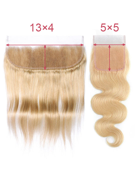 Ash Blonde Bundles With 5x5 13x4 Lace Frontal Closure Body Wave Human Hair
