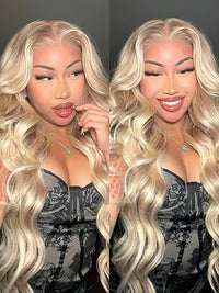 Kisslove Hair Blonde Balayage On Brown Hair 3D Body Wave 13x6 Lace Front Human Hair Wigs
