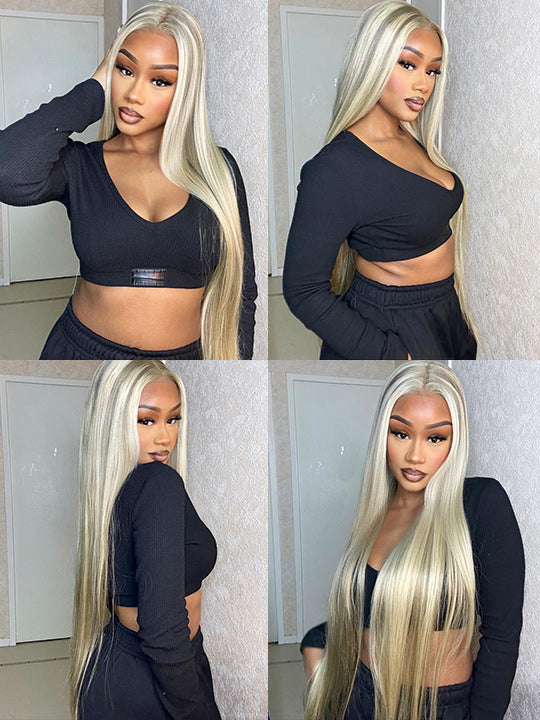 Kisslove Hair Blonde Balayage On Brown Hair 3D Body Wave 13x6 Lace Front Human Hair Wigs