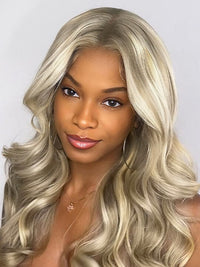 Ash Brown Highlight Human Hair Wig Body Wave 5x5 Lace Closure Wig Colored Human Hair Wigs