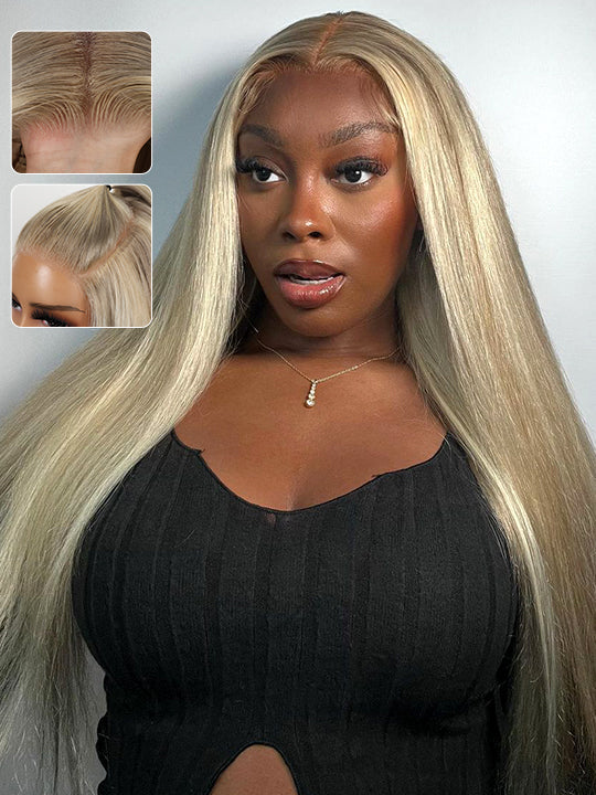 [Wear & Go] Pre-Everything Blonde Balayage Highlights 5x5 Lace Wig Straight Human Hair Wigs