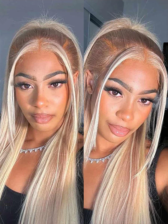 [Wear & Go] Pre-Everything Blonde Balayage Highlights 5x5 Lace Wig Straight Human Hair Wigs