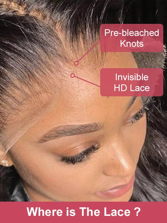 Bleached Knots Loose Deep Wave 13x4 HD Lace Frontal Wigs Crimped Human Hair