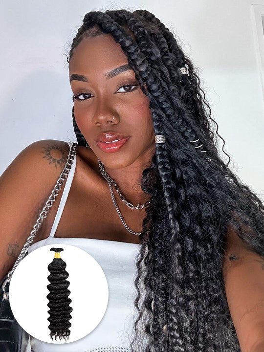 Brazilian Bulk Hair For Braiding Human Hair Deep Wave Braids Human Hair Extension No Weft