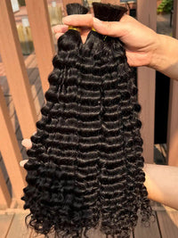 Brazilian Bulk Hair For Braiding Human Hair Deep Wave Braids Human Hair Extension No Weft