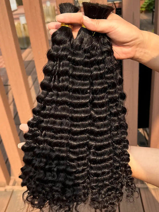 Brazilian Bulk Hair For Braiding Human Hair Deep Wave Braids Human Hair Extension No Weft