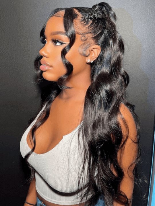Full Lace Wig Body Wave Brazilian Human Hair Wigs Pre Plucked Real Scalp Invisi-Drawstring Cap