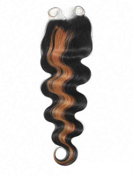 Brown Bayalage Bundles With 5x5 13x4 Lace Frontal Closure Body Wave Human Hair