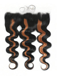 Brown Bayalage Bundles With 5x5 13x4 Lace Frontal Closure Body Wave Human Hair
