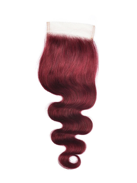 Burgundy Bundles With 5x5 13x4 Lace Frontal Closure Body Wave Human Hair