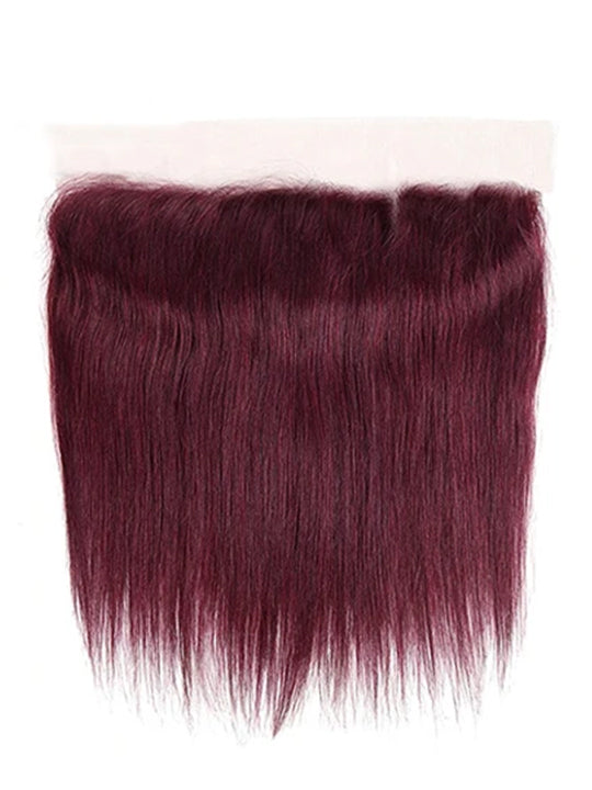 Burgundy Bundles With 5x5 13x4 Lace Frontal Closure Straight Human Hair