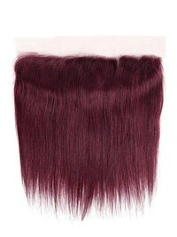 Burgundy Bundles With 5x5 13x4 Lace Frontal Closure Straight Human Hair