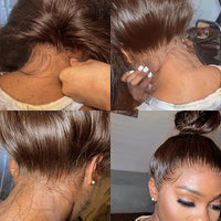 Kisslove Pre-Everything Chocolate Brown Wig 360 Lace Wig Straight Human Hair Wigs