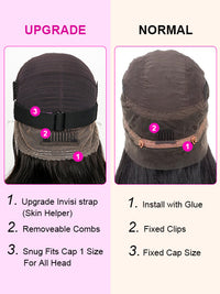 Kisslove Ombre Brown Yaki Straight Body Wave 360 Invisi-Drawstring Lace Human Hair Wigs